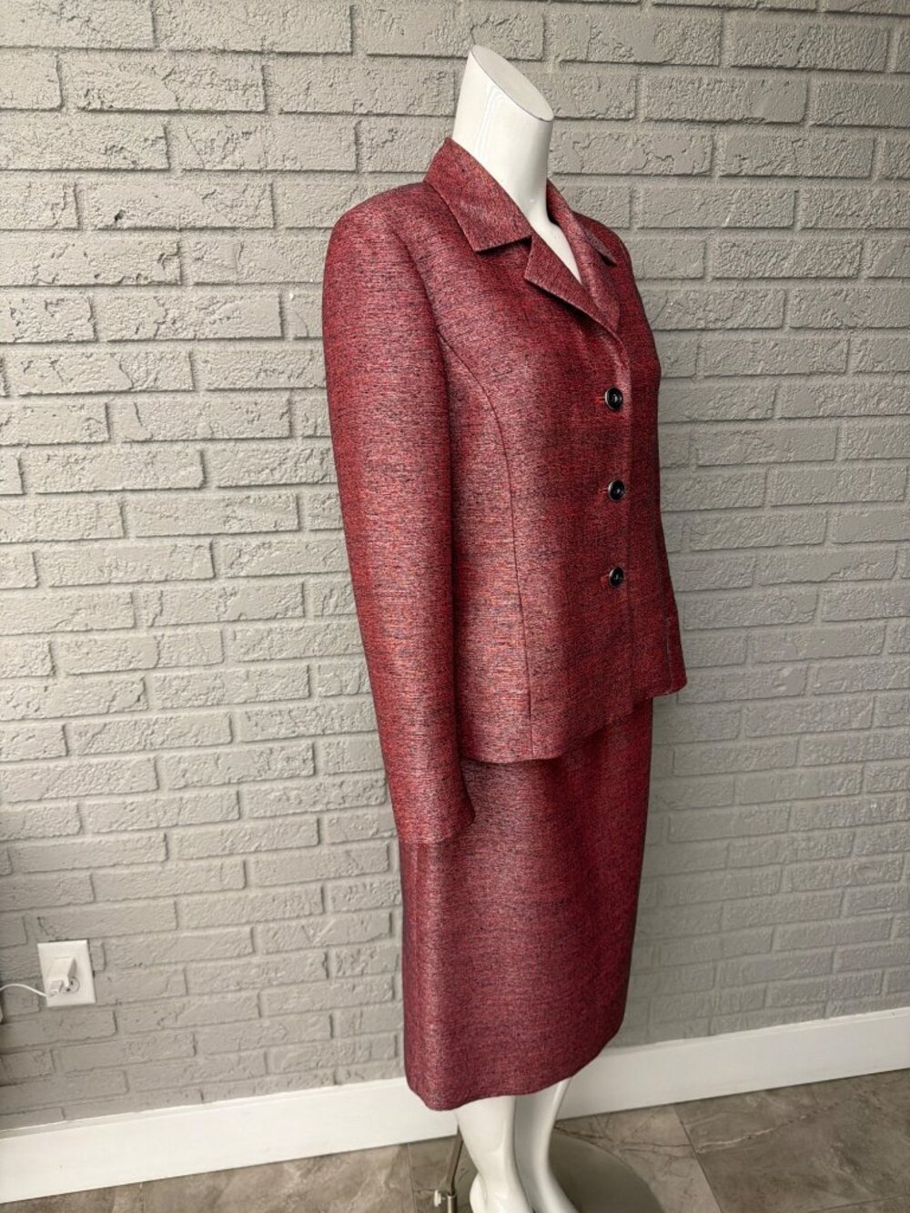 Kasper 2 PCS Textured Blazer & Pencil Skirt Suit Size 8 - Picture 6 of 12